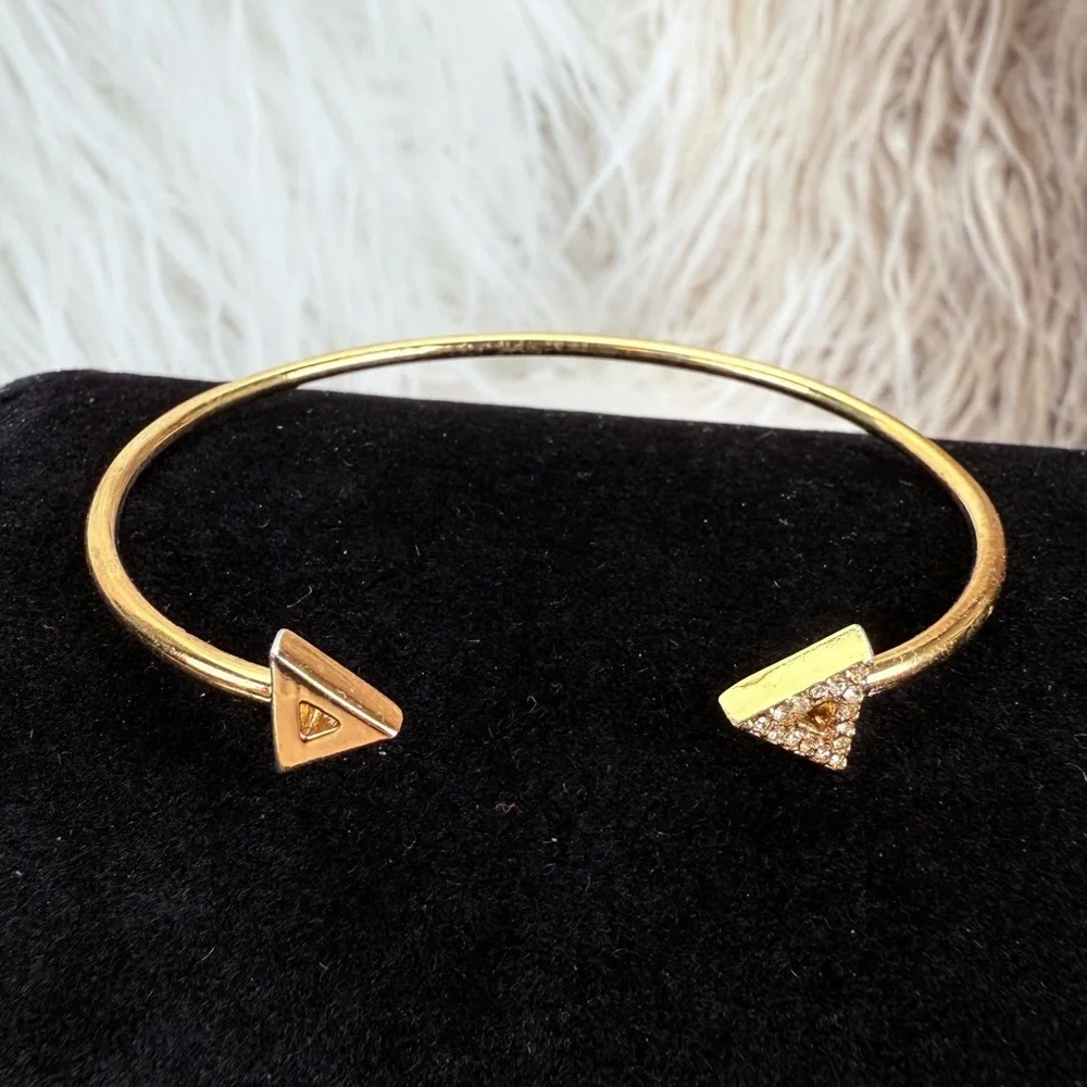 Goldtone minimalist Triangle Cuff Bracelet